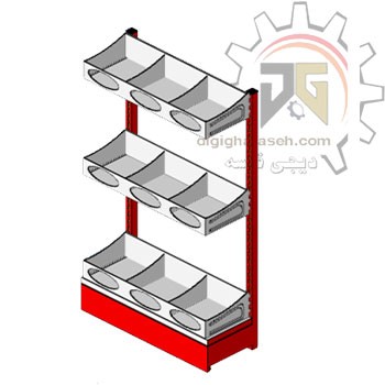 ست قفسه حبوباتی شیشه خور 3 طبقه ارتفاع 145 سانتیمتر