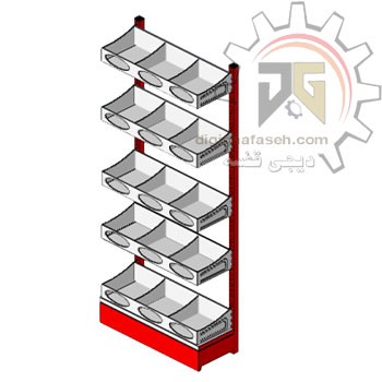 ست قفسه حبوباتی شیشه خور 5 طبقه ارتفاع  245 سانتیمتر