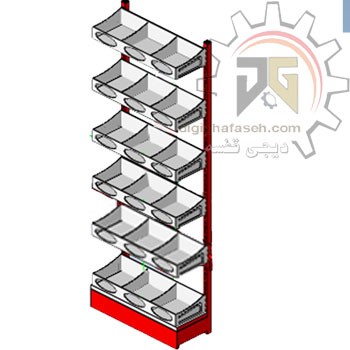 ست قفسه حبوباتی شیشه خور 6 طبقه ارتفاع  210 سانتیمتر