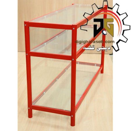 ویترین لوله ای 3 طبقه طول 1 متر عمق 35 سانتیمتر ارتفاع 95 سانتیمتر