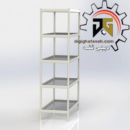 ویترین لوله ای ایستاده 5 طبقه طول 1 متر عمق 35 سانتیمتر ارتفاع2 متر